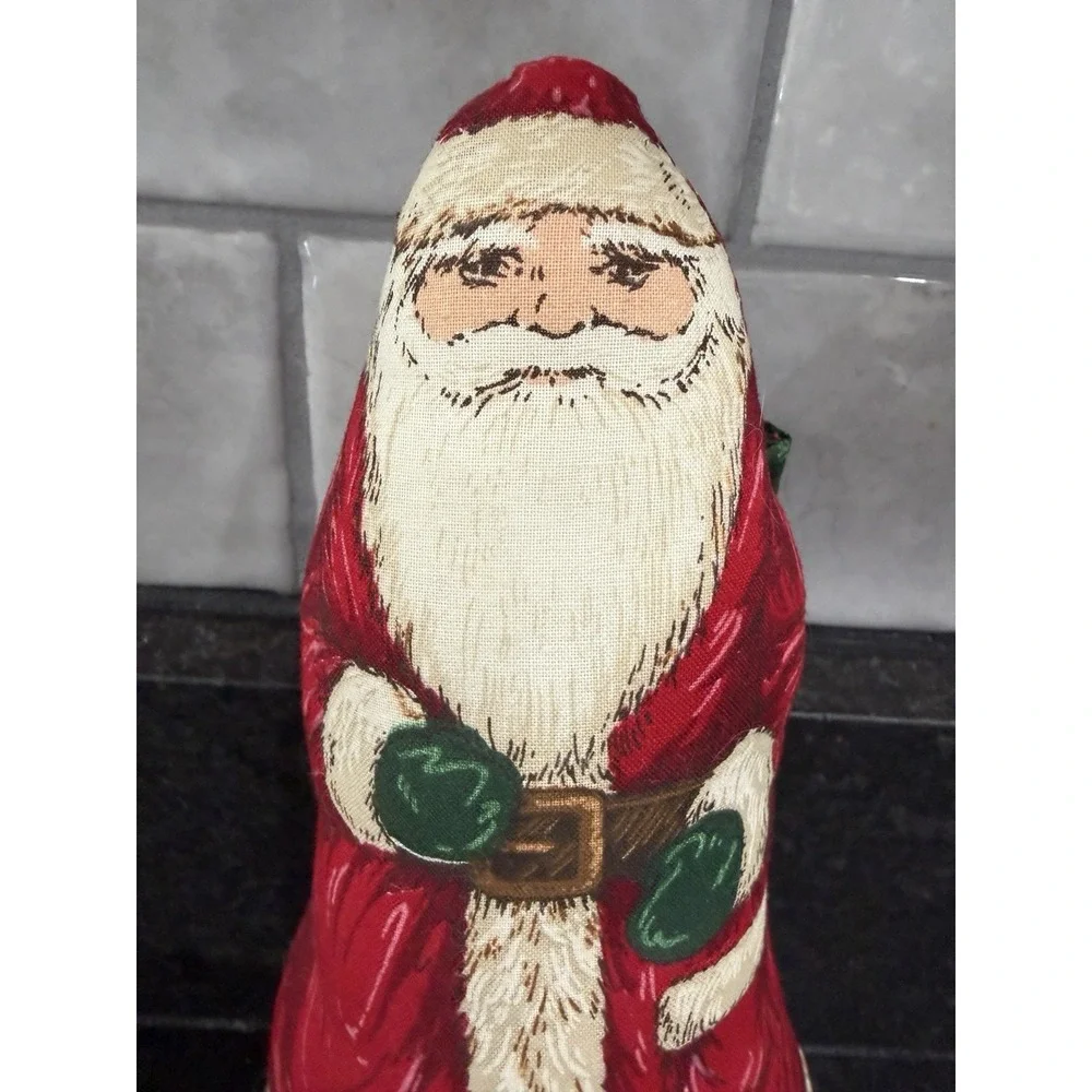 Santa Claus Pillow Stuffed Cut n Sew 1970's Vintage Christmas Decor 8 Inch Tall